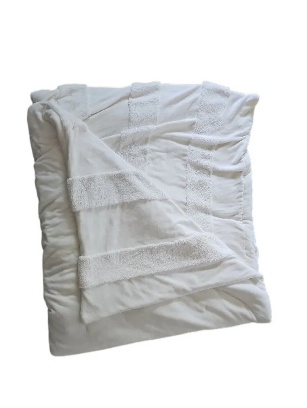 UGG Reversible Faux Fur Comforter Set King White + 1 Sham Cozy Luxury Bedding
